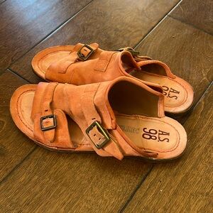 $250 A.S. 98 Coral Peach sandals 40 Worn Twice